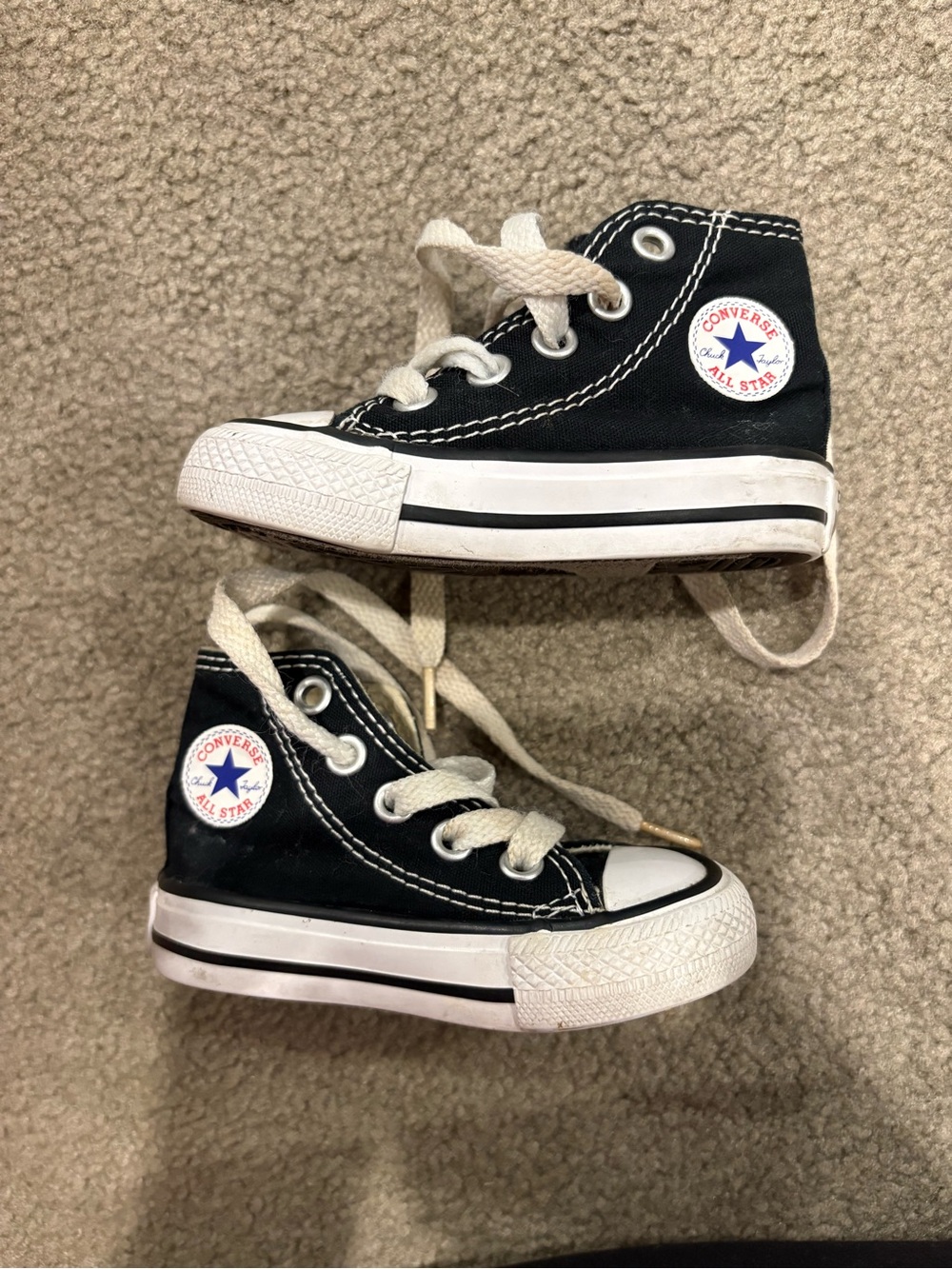 Toddler Converse Black and White High-Top All Star Sneakers